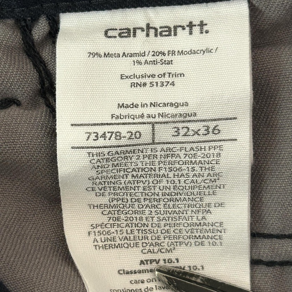 Carhartt FR Pants Mens 32x34 Navy Flame Resistant Carpenter Workwear Cargo P11 - Picture 4 of 14